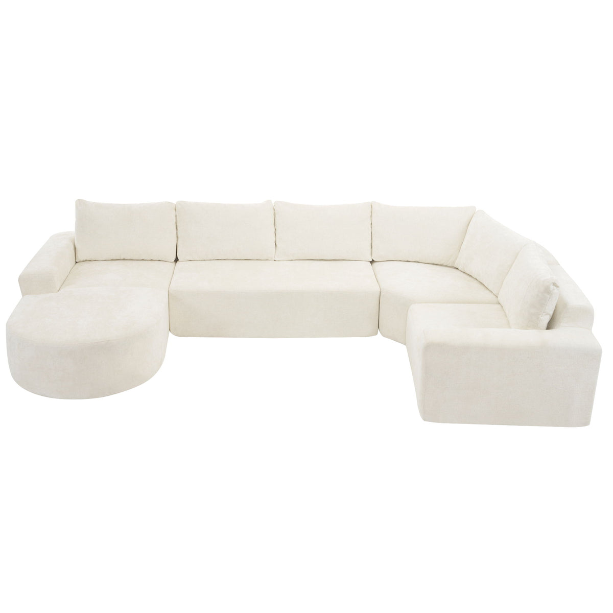 U-Shaped Oversized Modular Cloud Sectional Sofa With Deep Seat For Living Room
