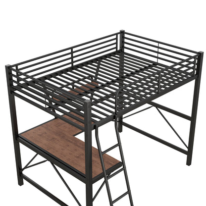 Loft Bed With Desk And Shelf, Modern Design