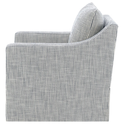 Merced - Upholstered Sloped Arm Accent Swivel Chair With 360 Degree Swivel Base - Gray