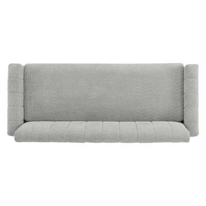 Modern Loveseat Sofa, 2 Seater With Square Arms For Living Room