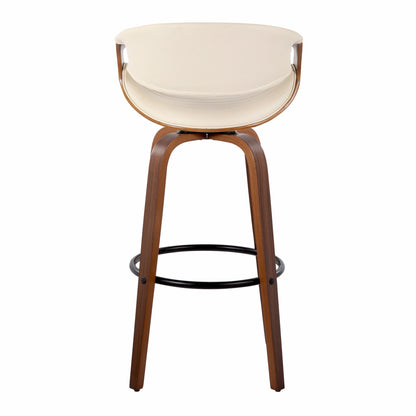 Symphony - Mid Century Modern Fixed Height Barstool With Swivel And Round Footrest (Set of 2)
