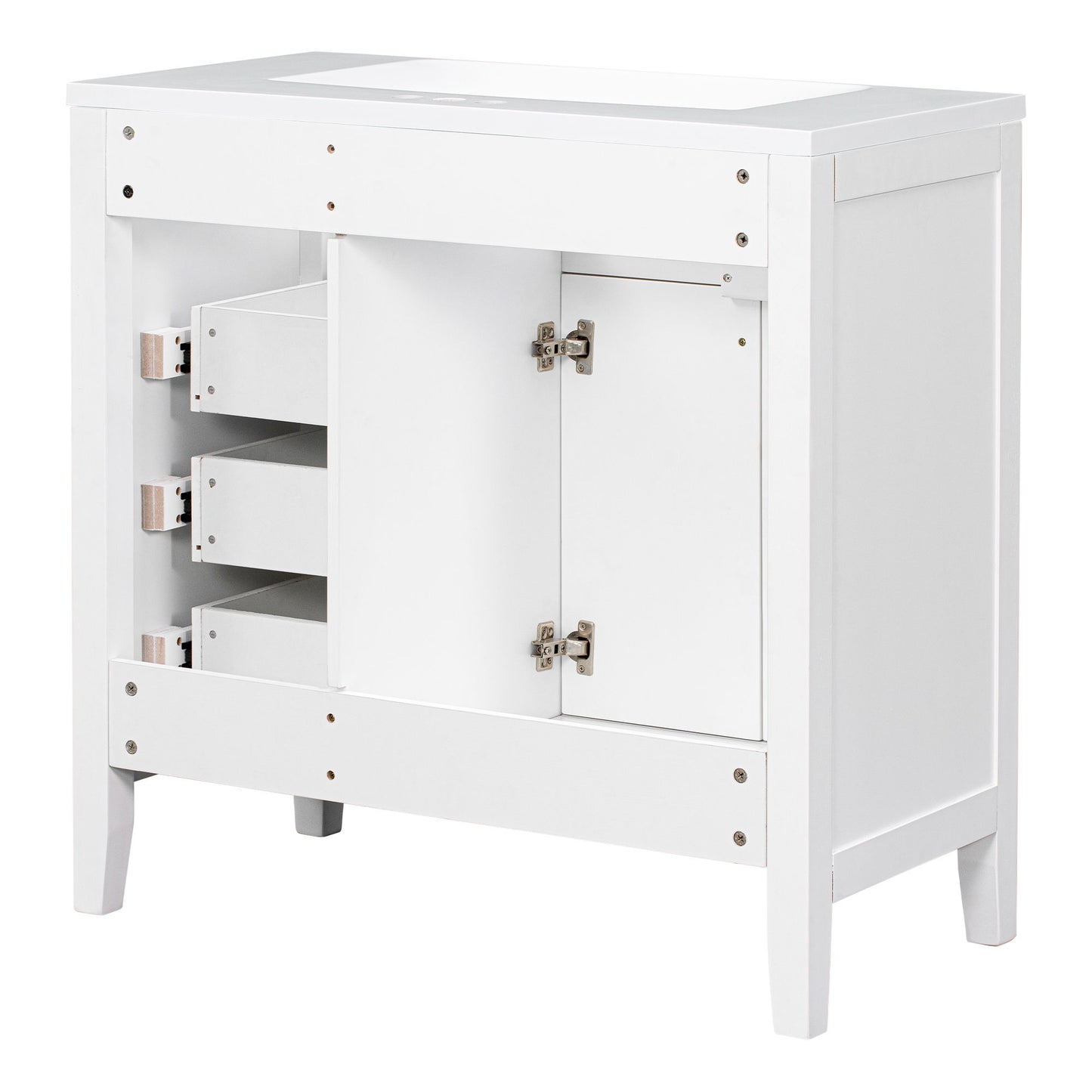 Modern Bathroom Vanity With Sink, Freestanding With Drawers And Doors