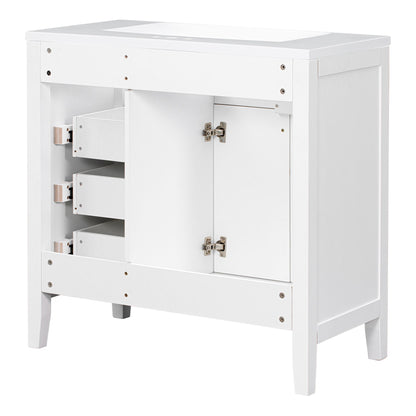 Modern Bathroom Vanity With Sink, Freestanding With Drawers And Doors