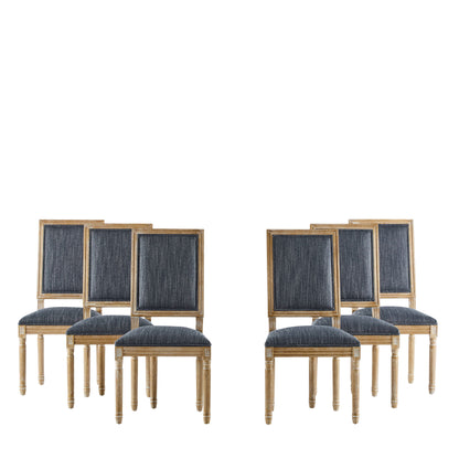 French Country Style Dining Chair With Upholstered Seating And Fluted Legs