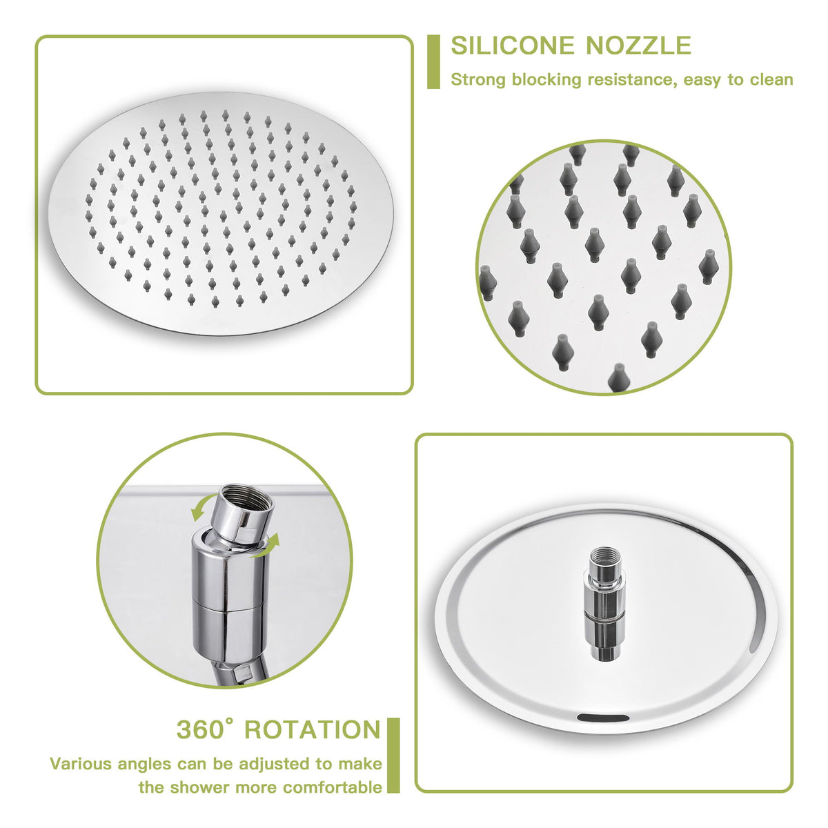 Shower System With 5 Function Rain Hand Shower And Slide Bar Combo