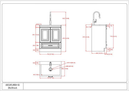 Lawrence - Laundry Cabinet With Faucet And Stainless Steel Sink