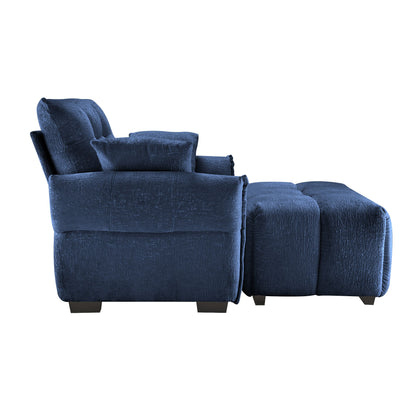 Ergonomic Single Seater Sofa With Ottoman, High Resilience Support Cushions