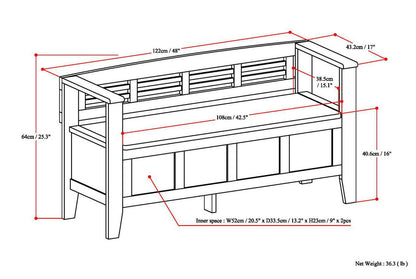 Adams - Entryway Storage Bench Handcrafted