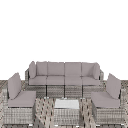 Seating Set With Cushions Handcrafted Wicker Design