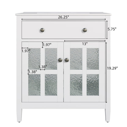 Bathroom Vanity With Ceramic Sink, Adjustable Shelf & Tip Out Tray