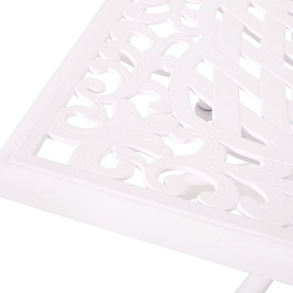 Celestine - Outdoor Cast Aluminum Dining Table With Floral Lattice Design And Umbrella Holder