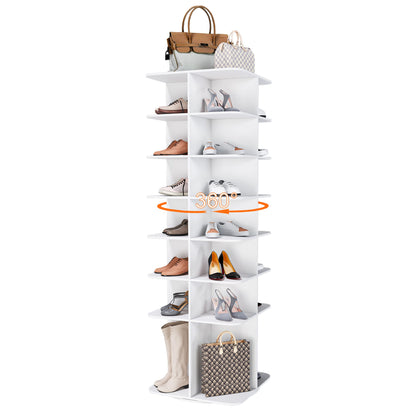 Spinning Shoe Rack, Free Standing 360° Revolving Shoe Organizer