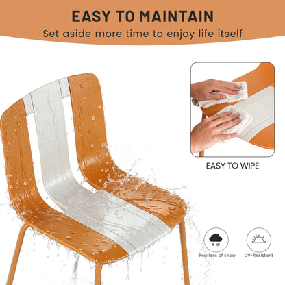Modern Striped Blocking Single Chairs (Set of 4)