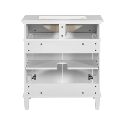 Bathroom Vanity With Ceramic Basin, Soft Close Door And Adjustable Shelves