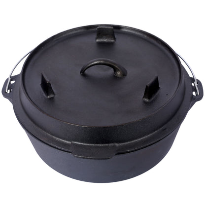 Pre-Seasoned Cast Dutch Oven With Skillet Lid And Pot Rack