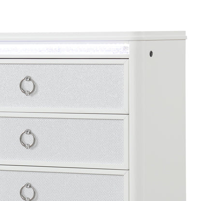 Abigale - 5 Drawer Chest With LED Lighting - White