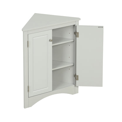 Triangle Bathroom Storage Cabinet With Adjustable Shelves, Freestanding Floor Cabinet For Home Kitchen