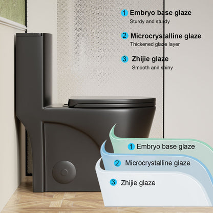 1 Piece Toilet With Tornado Flush, Dual Flush, And ADA Height Comfort Chair