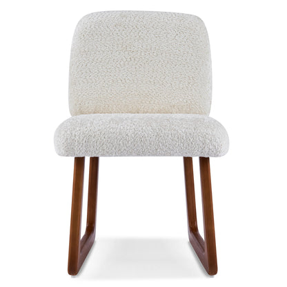 Dining Chair With Curved Legs (Set of 2) - Beige / Brown