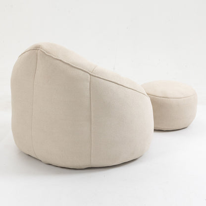 Bedding Bean Bag Sofa Chair High Pressure Foam With Footrest