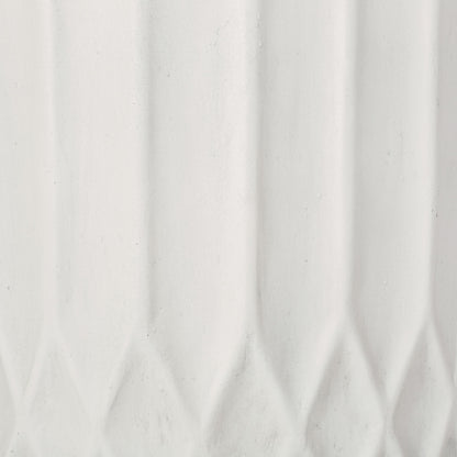 Planter With Subtle Pleated Design - Antique White