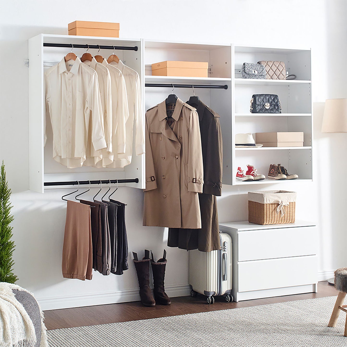 Devi - Wall Mounted Closet System, Modular Units