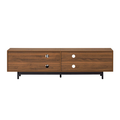 78" TV Stand For TVs Up To 85" Entertainment Center With Deep Drawers & Cable Management, Soft Closing Hinges - Walnut