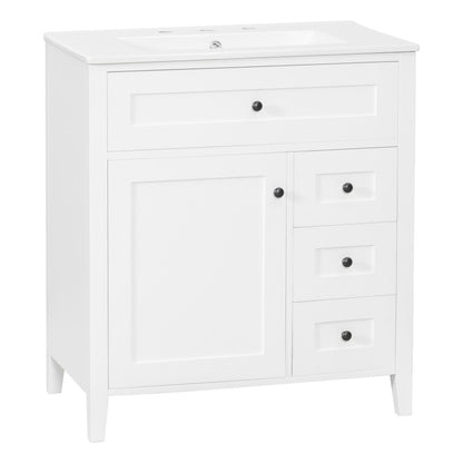 Bathroom Vanity With Sink, 3 Drawers And Adjustable Shelf