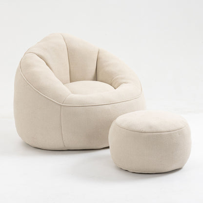 Bedding Bean Bag Sofa Chair High Pressure Foam With Footrest