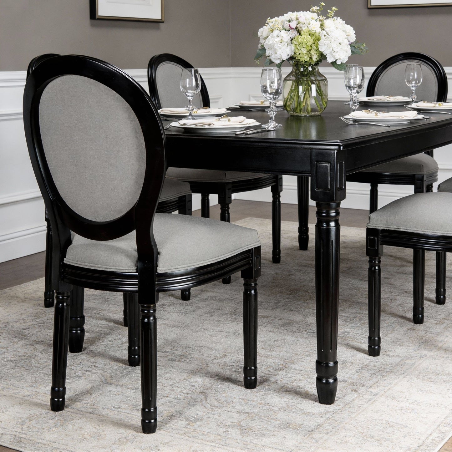Upholstered & Round Back Dining Chairs (Set of 2)