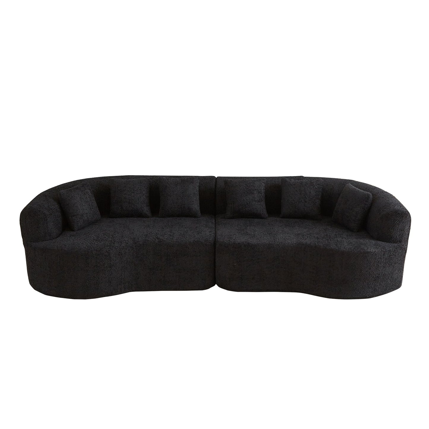 Curved Sectional Sofa With 6 Pillows