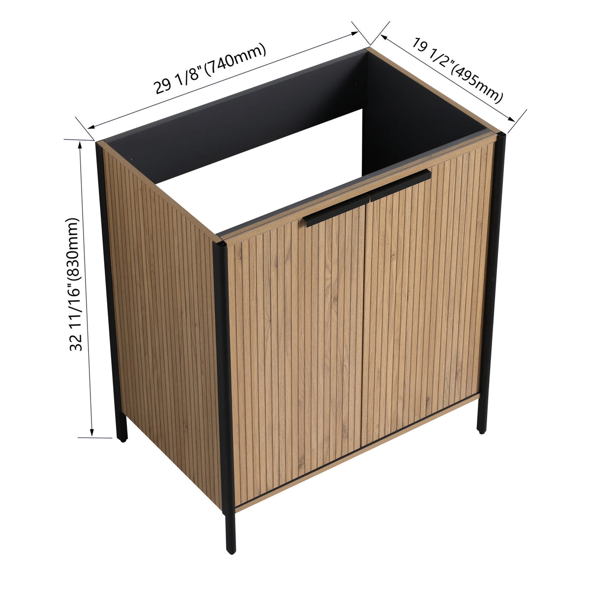 Contemporary Freestanding Bathroom Vanity With Adjustable Shelves