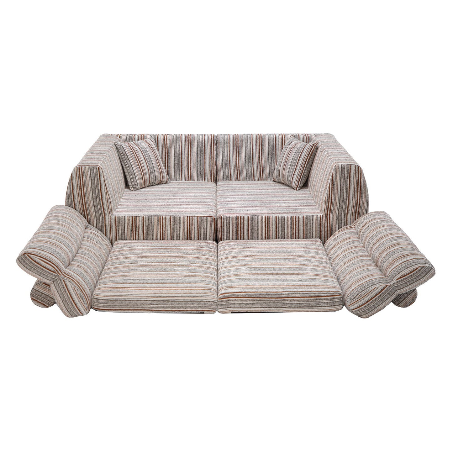3 Seater, Couch With Throw Pillows For Living Room