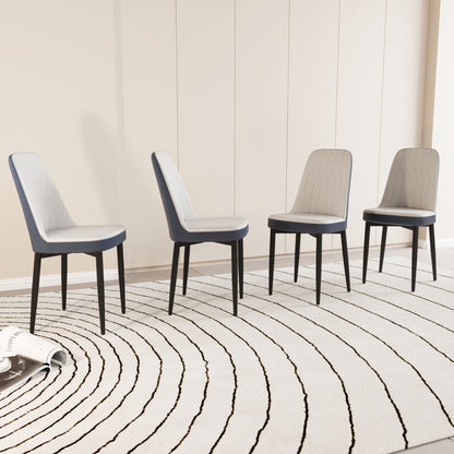 Modern Dining Chair With Cushions And Metal Legs