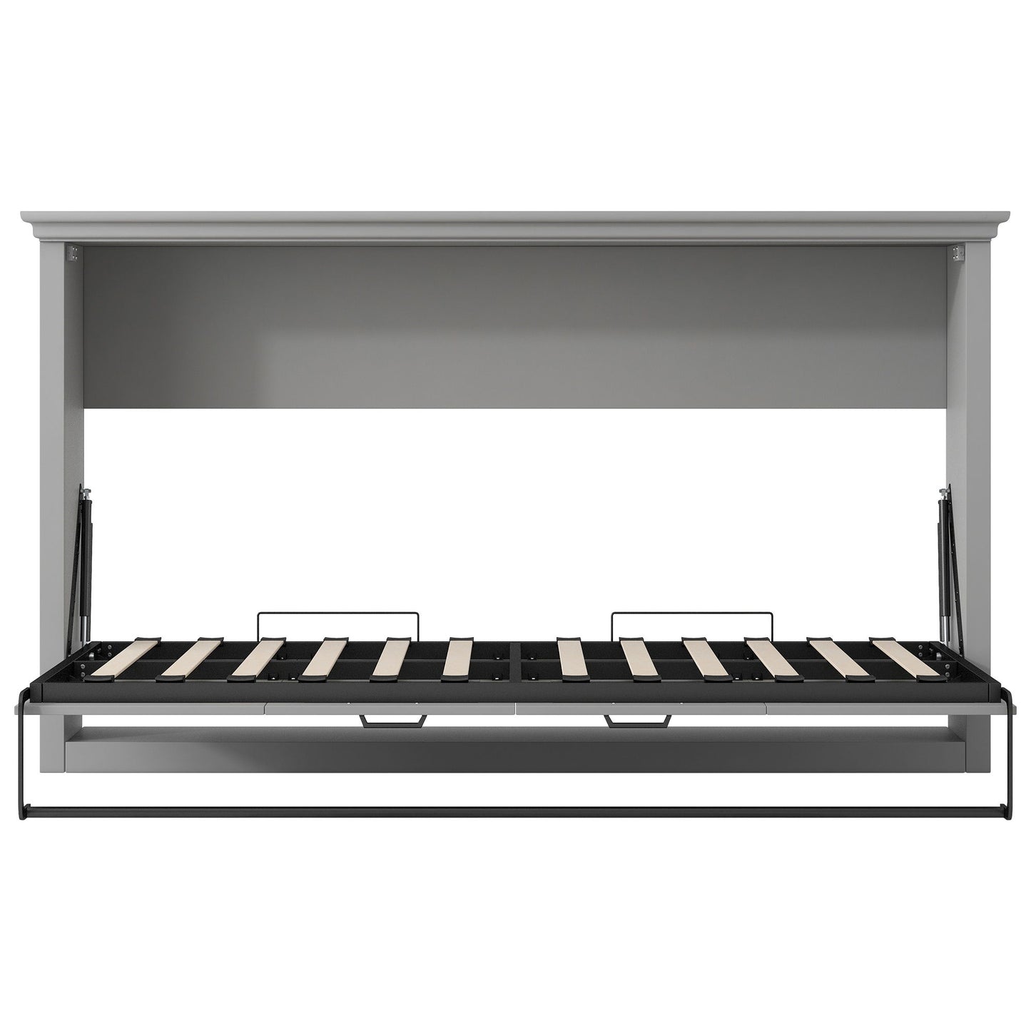 Twin Size Murphy Bed With Cabinet Storage - Gray