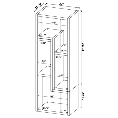 Convertable L-Shaped Bookcase With Open Shelves - White