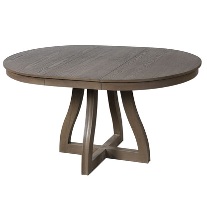 Round Extendable Dining Tabl, Middle Leaf, Curved Legs