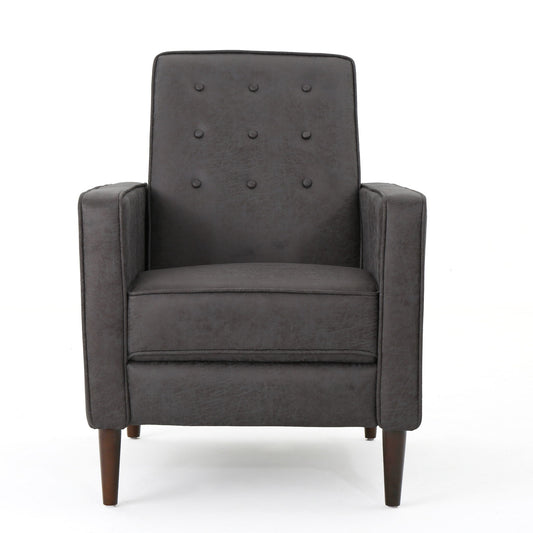 Macedonia - Button Tufted Fabric Recliner - Slate