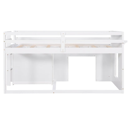 Loft Bed With Cabinet And Shelf