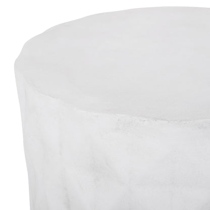 Outdoor Lightweight Concrete, Side Table - Antique White
