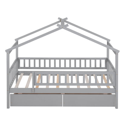 House Bed With 2 Drawers