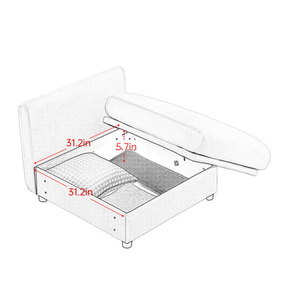 Modern Modular Sectional Sofa With Storag, Contemporary Cylindrical Design