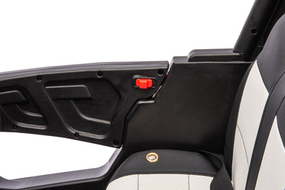 12V7A*2 30W*4 Four-Wheel Drive Seat One Button Start, Forward And Backward, High And Low Speed, Music, Front Light, Power Display, Two Doors Can Open, 2.4G R / C, Seat Belt Four Wheel Absorber