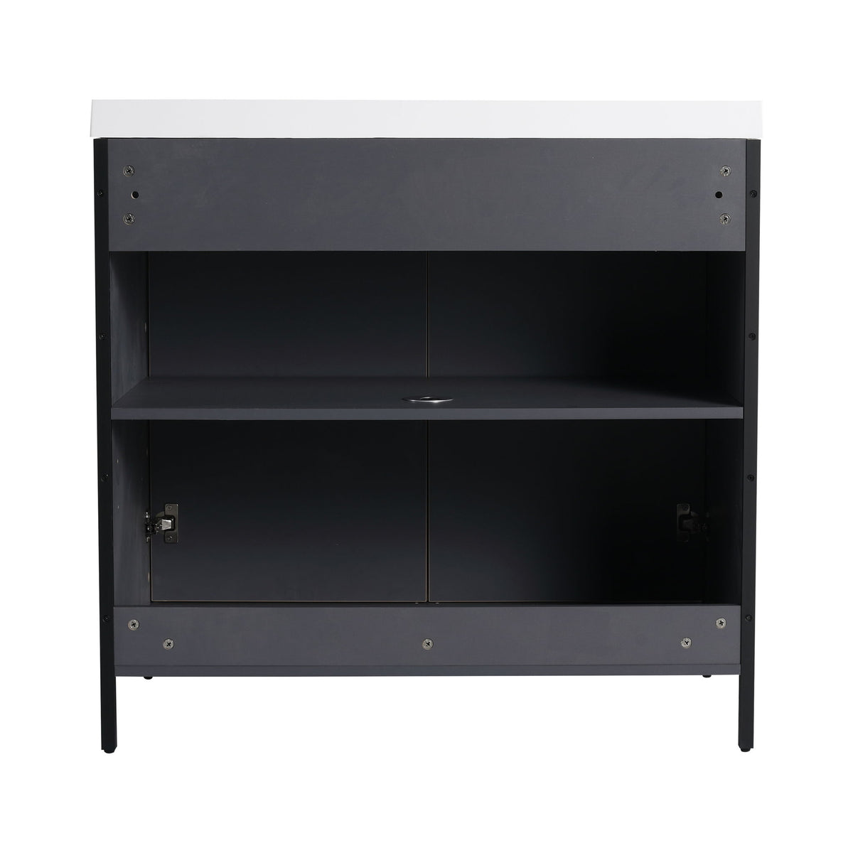 Contemporary Freestanding Bathroom Vanity With Adjustable Shelves