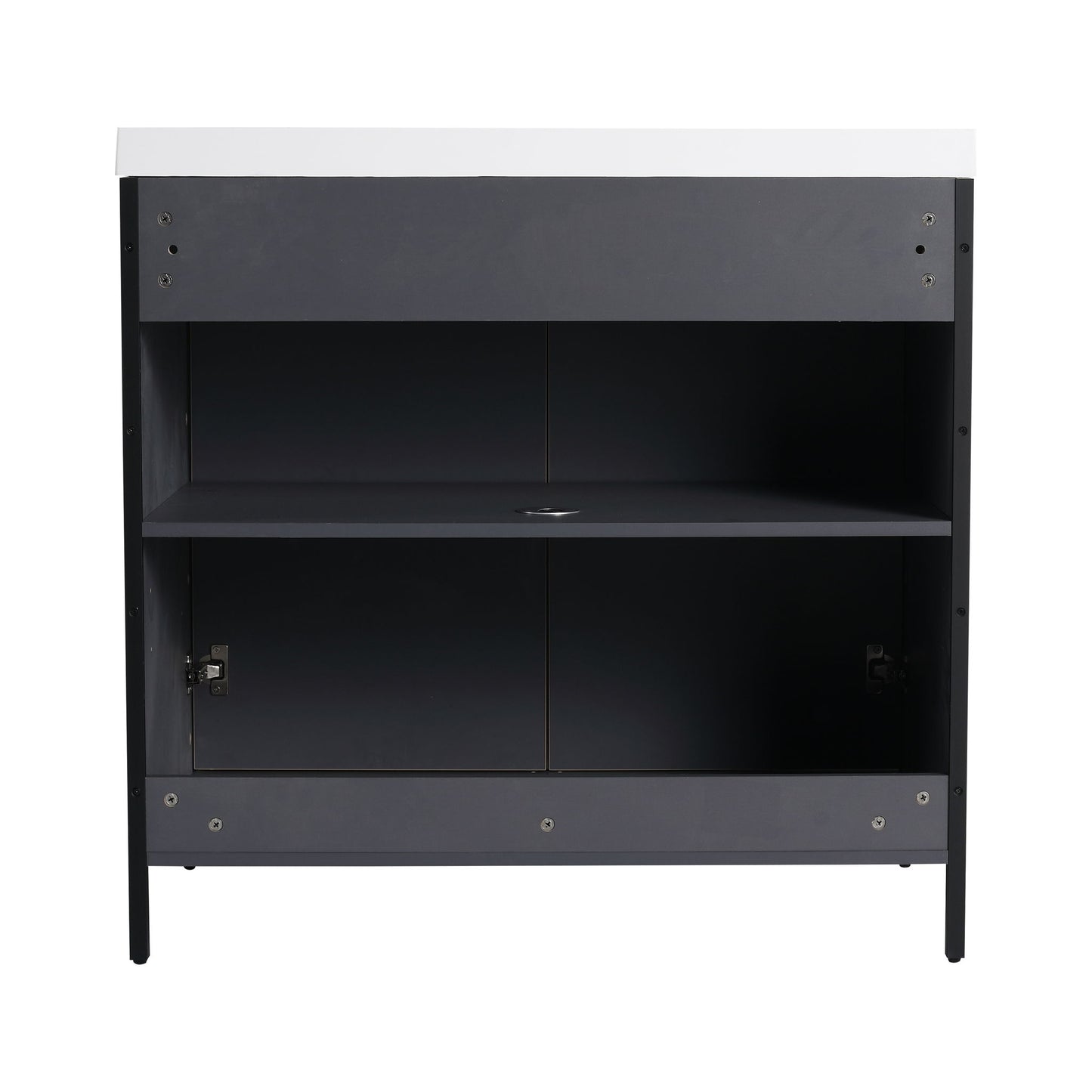 Modern Freestanding Bathroom Vanity With Resin Sink & Soft Close Cabinet Doors