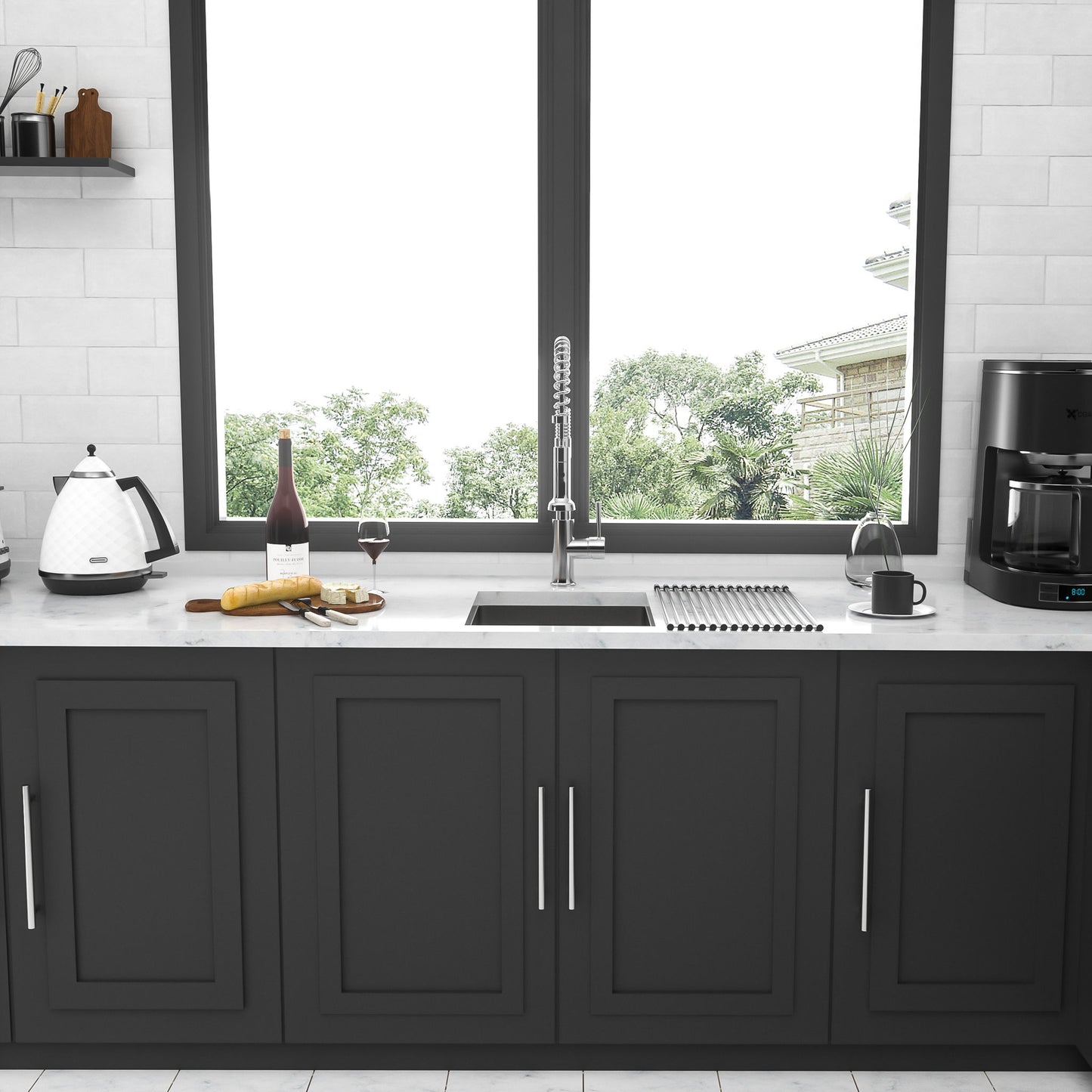 Modern Undermount Stainless Steel Kitchen Sink 16 Gauge, Deep Single Bowl