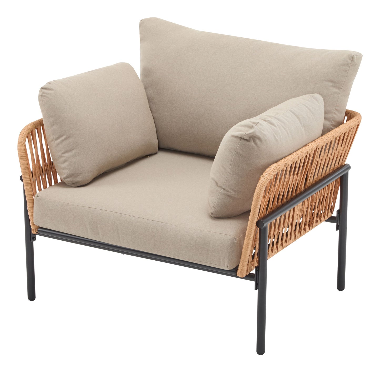 Rope Lounge Chair With Cushions For Modern Spaces