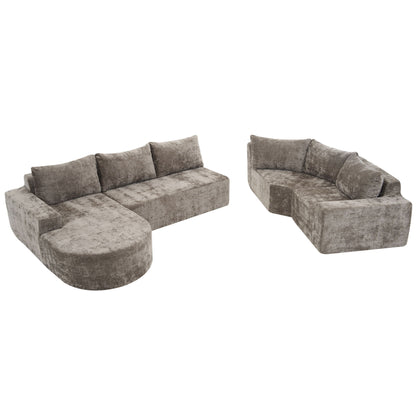 U-Shaped Oversized Modular Cloud Sectional Sofa With Deep Seat For Living Room