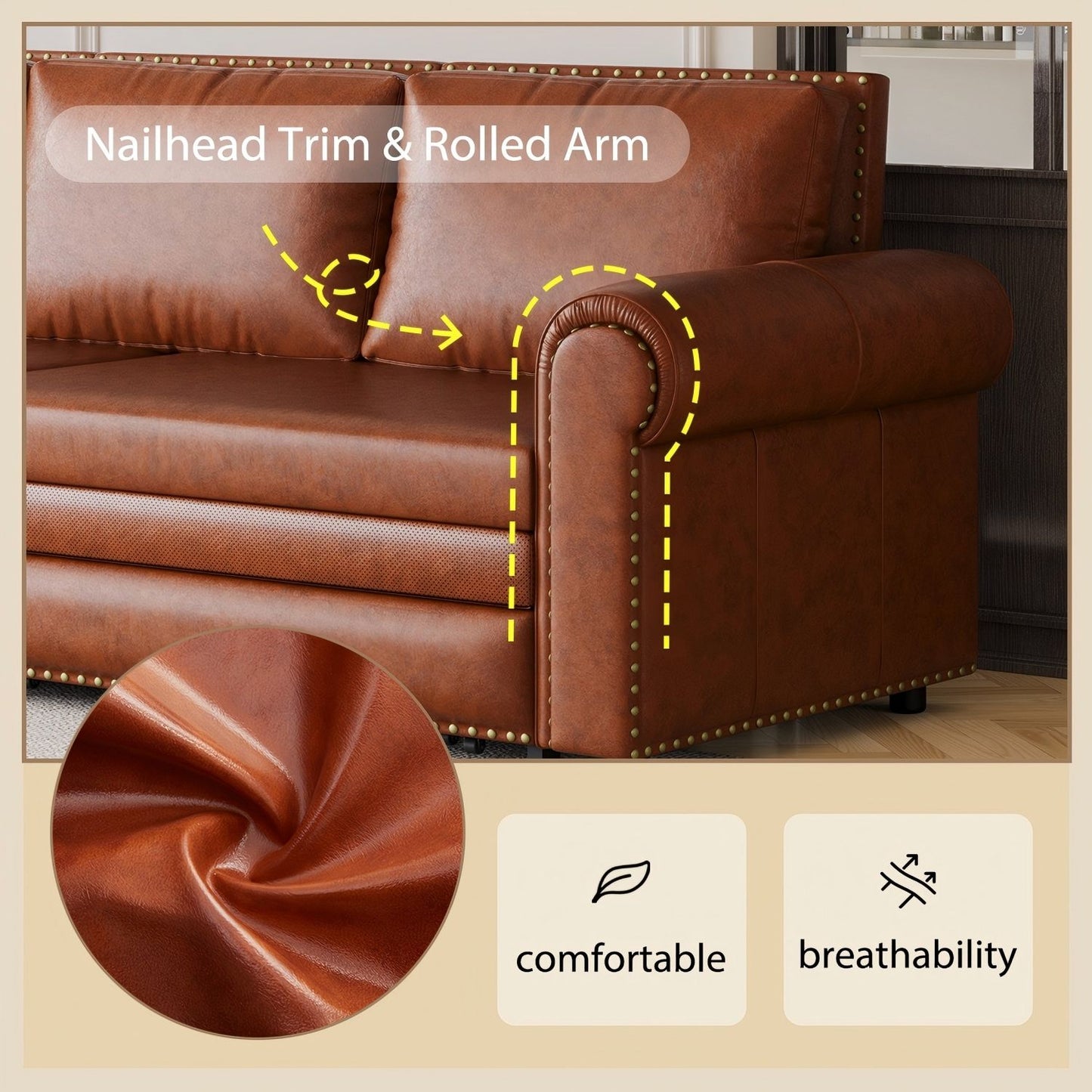 Chesterfield Sofa & Pull Out Bed