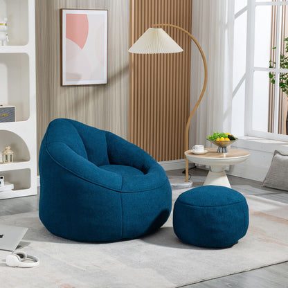 Bedding Bean Bag Sofa Chair High Pressure Foam With Footrest